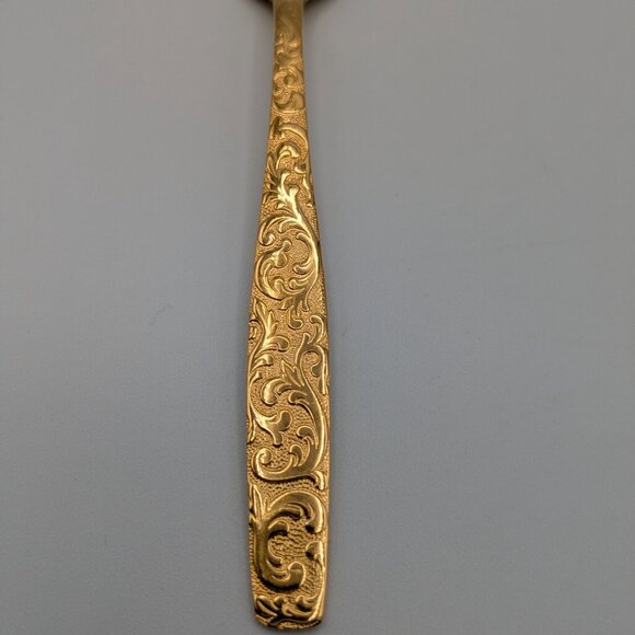 Americana Golden Heritage Flatware Golden Scroll 6 Salad/Dessert Forks 6" - Picture 8 of 10